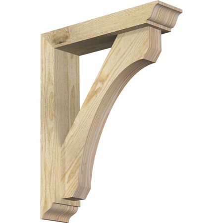 Ekena Millwork Legacy Traditional Rough Sawn Bracket w/ Offset Brace, Douglas Fir, 4"W x 16"D x 20"H BKT0402X16X20LEC01RDF